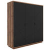 DREHTÜRENSCHRANK  in Schwarz, Eichefarben  - Eichefarben/Schwarz, MODERN, Holzwerkstoff/Metall (180/200,5/56,5cm) - MID.YOU