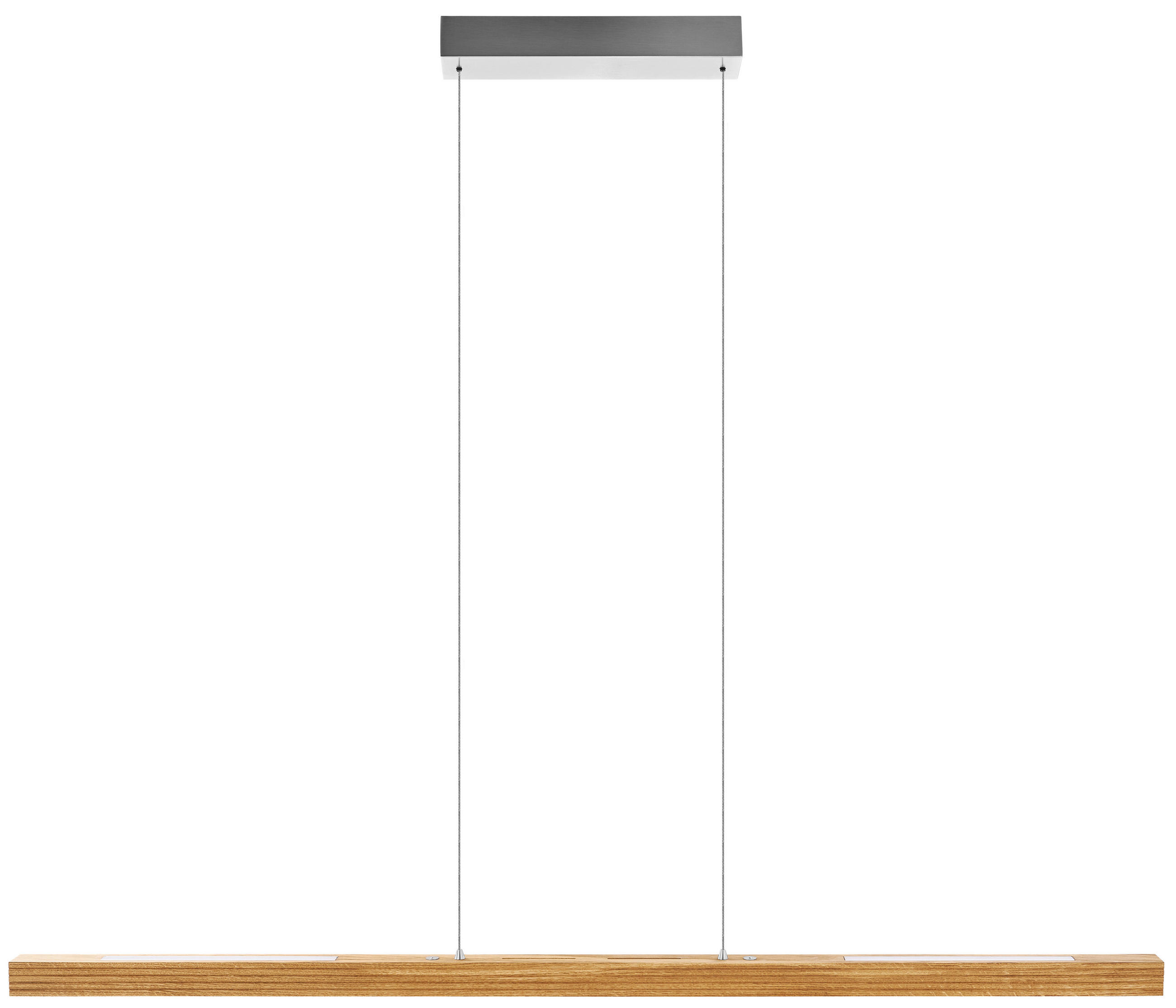 LED-HÄNGELEUCHTE Hermann 130/4/70-160 cm   - Silberfarben/Braun, Natur, Holz/Metall (130/4/70-160cm) - Herzblut