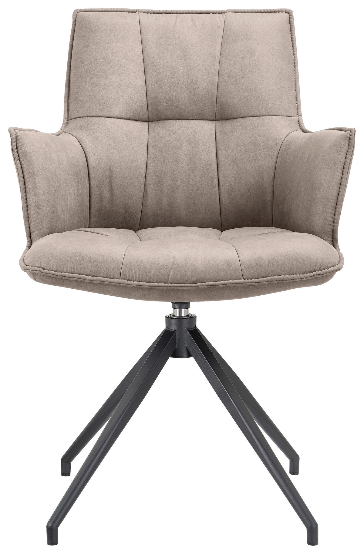 ARMLEHNSTUHL  in Eisen Mikrofaser  - Taupe/Schwarz, Design, Textil/Metall (59/89,5/63cm) - Novel