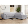 ECKSOFA  in Flachgewebe Grau  - Schwarz/Grau, KONVENTIONELL, Kunststoff/Textil (266/220cm) - Carryhome