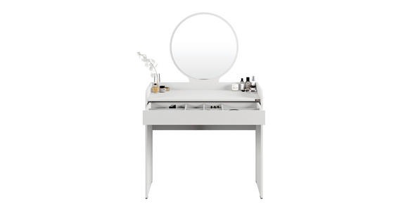 SCHMINKTISCH 90/47/142 cm, Weiß  - Weiß, Design, Glas/Holzwerkstoff (90/47/142cm) - Carryhome