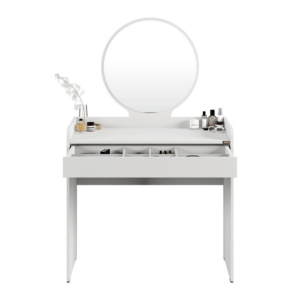 SCHMINKTISCH Weiß  - Weiß, Design, Glas/Holzwerkstoff (90/47/142cm) - Carryhome