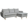 ECKSOFA Grau Chenille - Buchefarben/Grau, KONVENTIONELL, Holz/Textil (244/163cm) - Carryhome