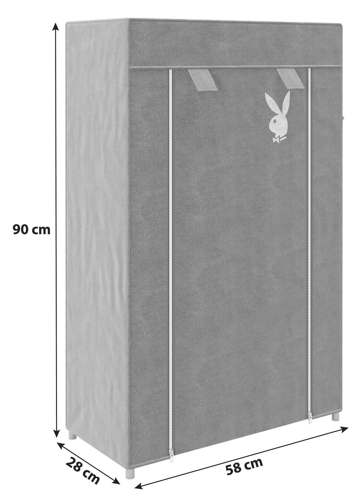 SCHUHSCHRANK PLAYBOY  in 58/90/28 cm  - Schwarz, Basics, Kunststoff/Textil (58/90/28cm) - Playboy