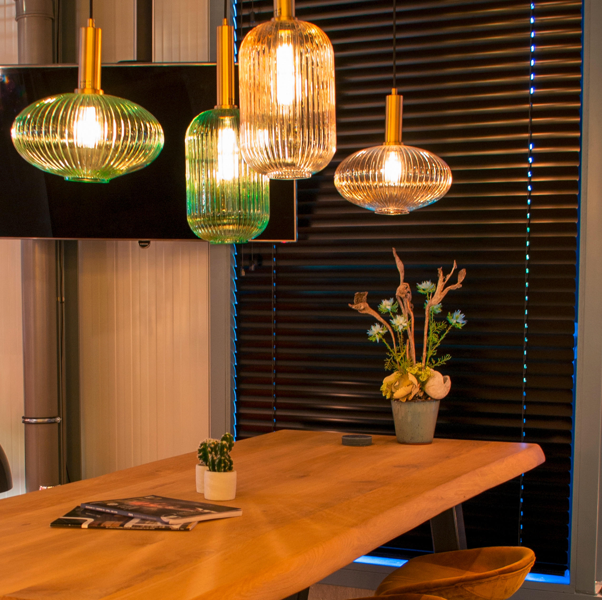 HÄNGELEUCHTE 20/150 cm  - Grün, Design, Glas (20/150cm) - Lucide