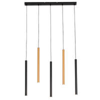 LED-HÄNGELEUCHTE 85/5,5/175 cm   - Eichefarben/Schwarz, Design, Metall (85/5,5/175cm) - Novel