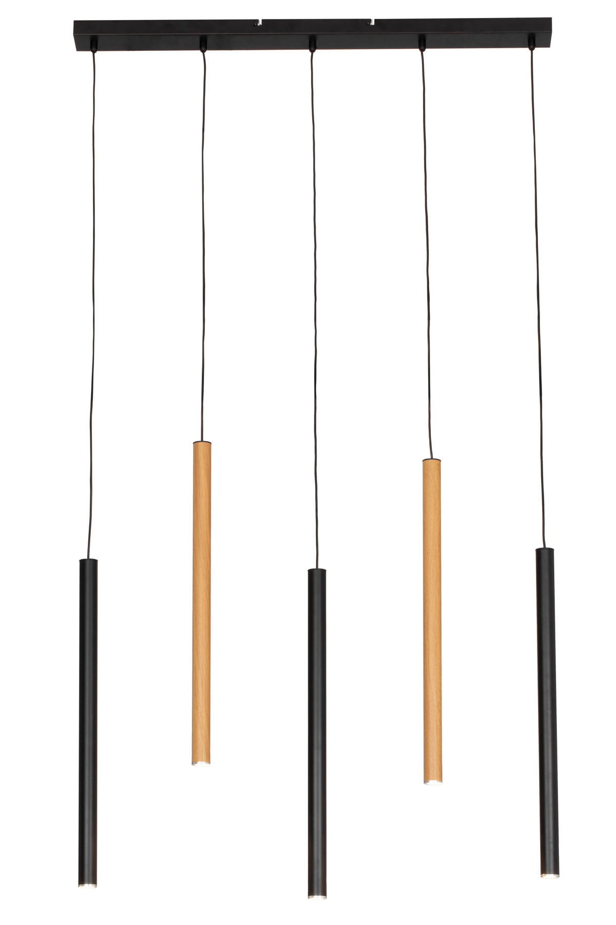 LED-HÄNGELEUCHTE 85/5,5/175 cm   - Eichefarben/Schwarz, Design, Metall (85/5,5/175cm) - Novel
