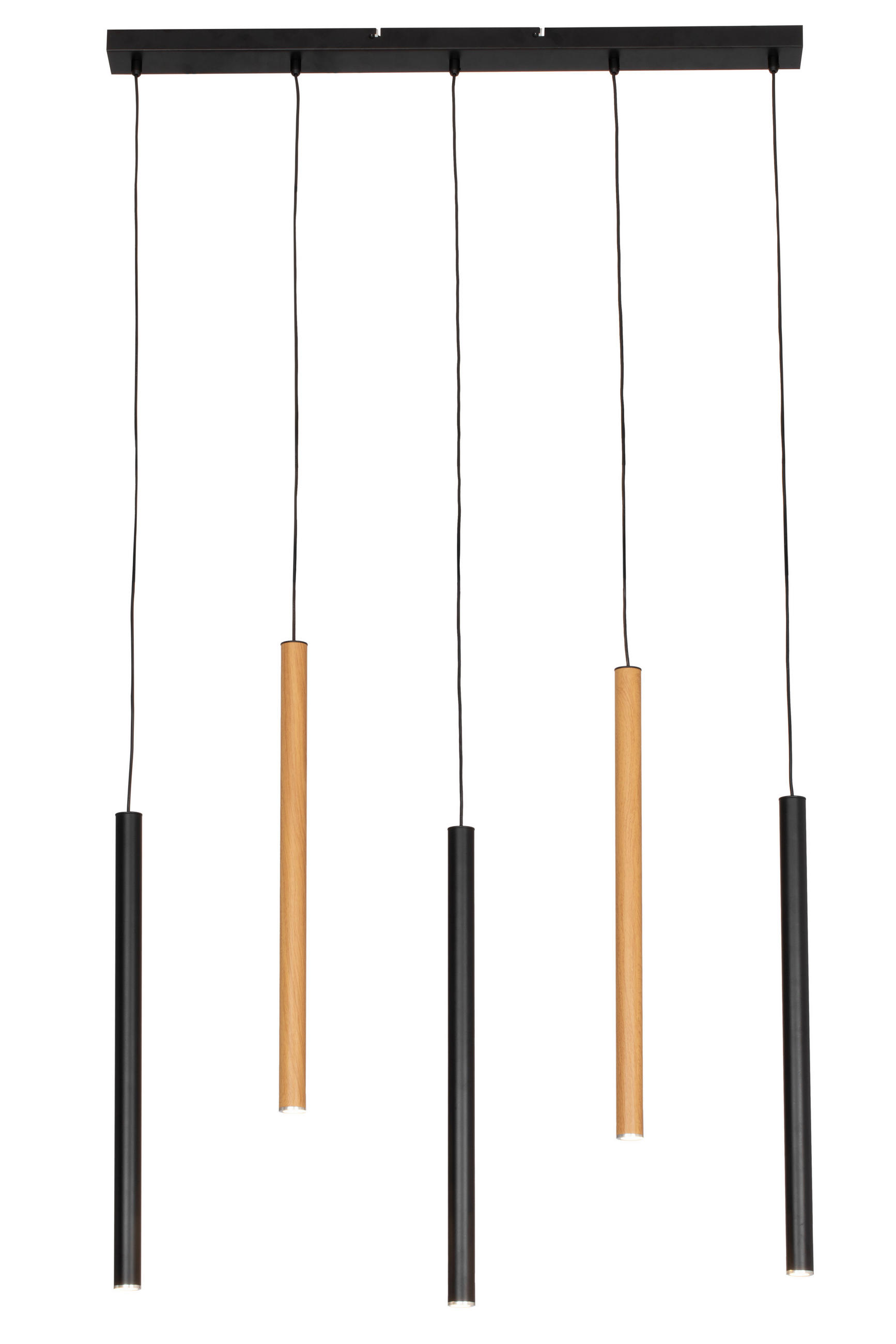 Novel Led-Hängeleuchte Schwarz, Eiche 5.5x175x85 cm