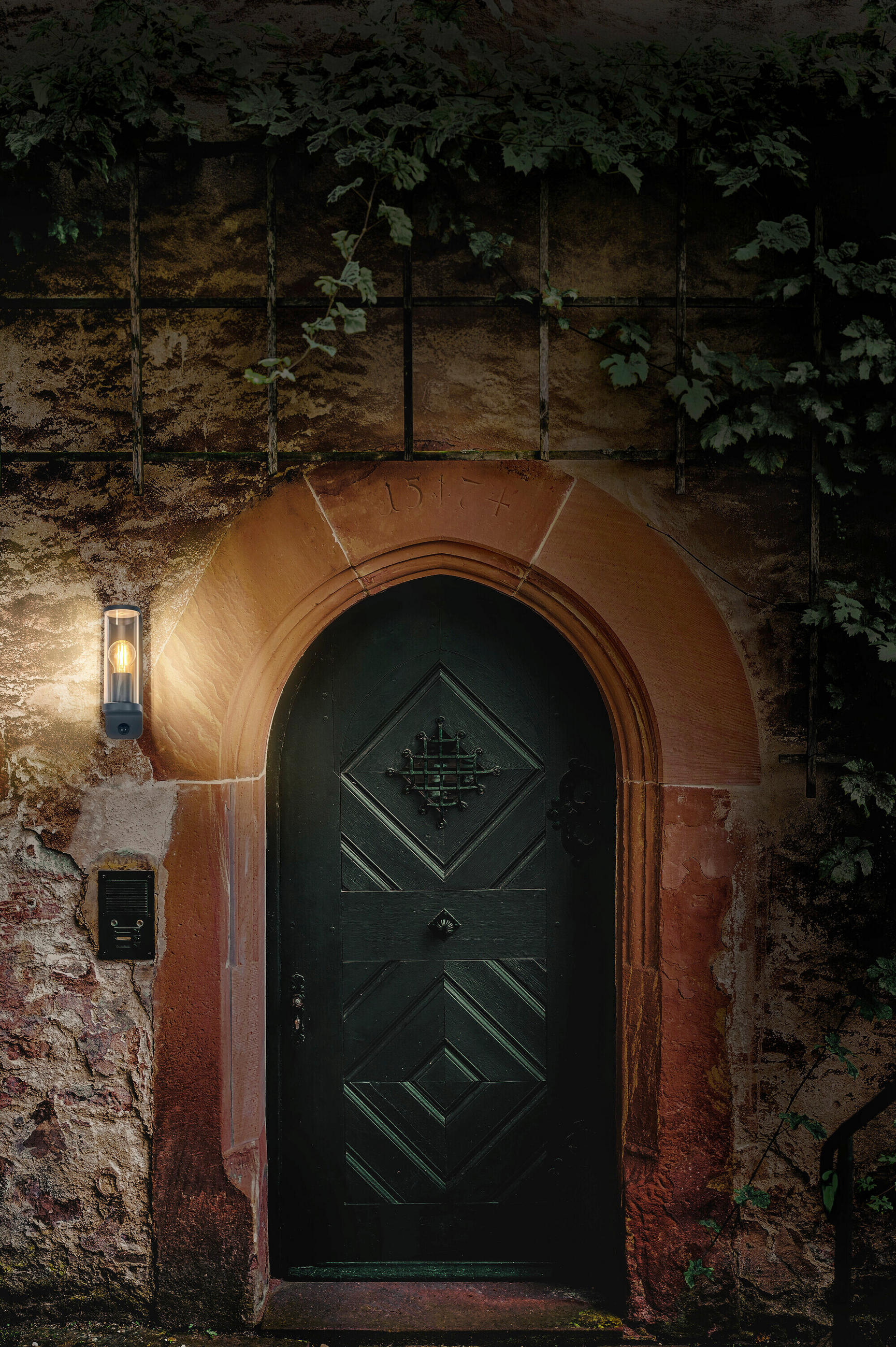 AUßENLEUCHTE 8,2/11,8/27,8 cm   - Dunkelgrau, Basics, Glas/Metall (8,2/11,8/27,8cm) - Osram