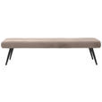 SITZBANK in Textil Taupe  - Taupe/Schwarz, Design, Textil/Metall (200/48/47cm) - Dieter Knoll