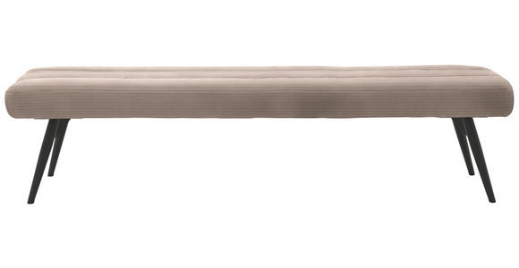 SITZBANK in Textil Taupe  - Taupe/Schwarz, Design, Textil/Metall (200/48/47cm) - Dieter Knoll