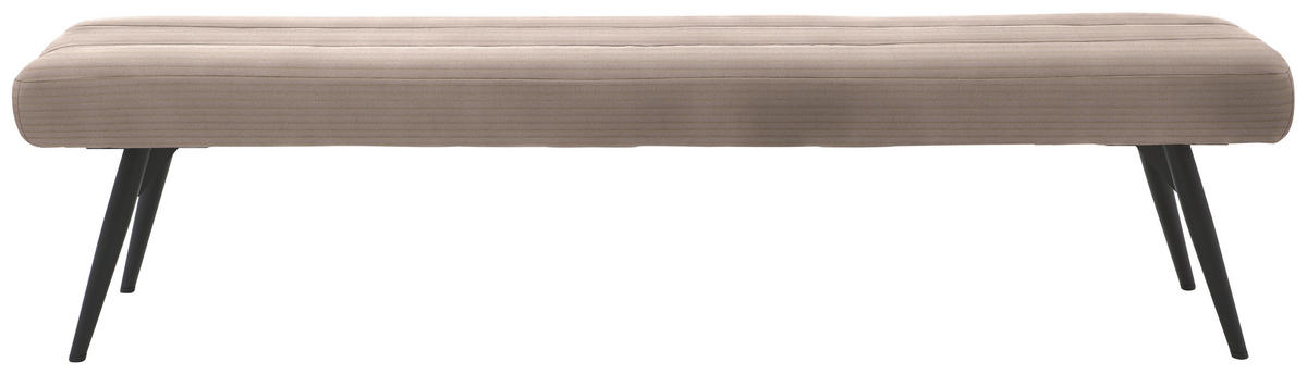 SITZBANK in Textil Taupe  - Taupe/Schwarz, Design, Textil/Metall (200/48/47cm) - Dieter Knoll