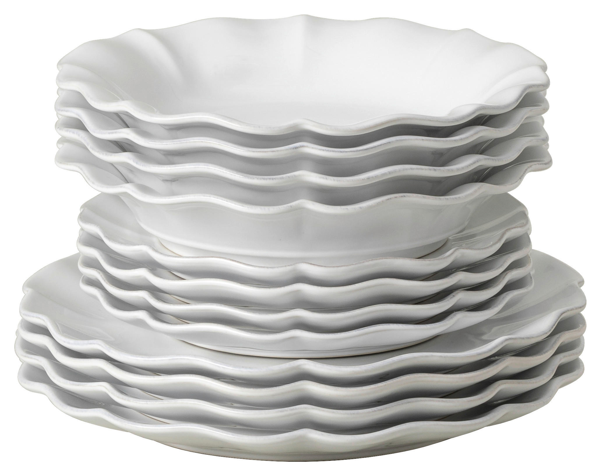 KOMBISERVICE Weiß ROSA 12-teilig 4 Personen  - Weiß, Basics, Keramik - Costa Nova