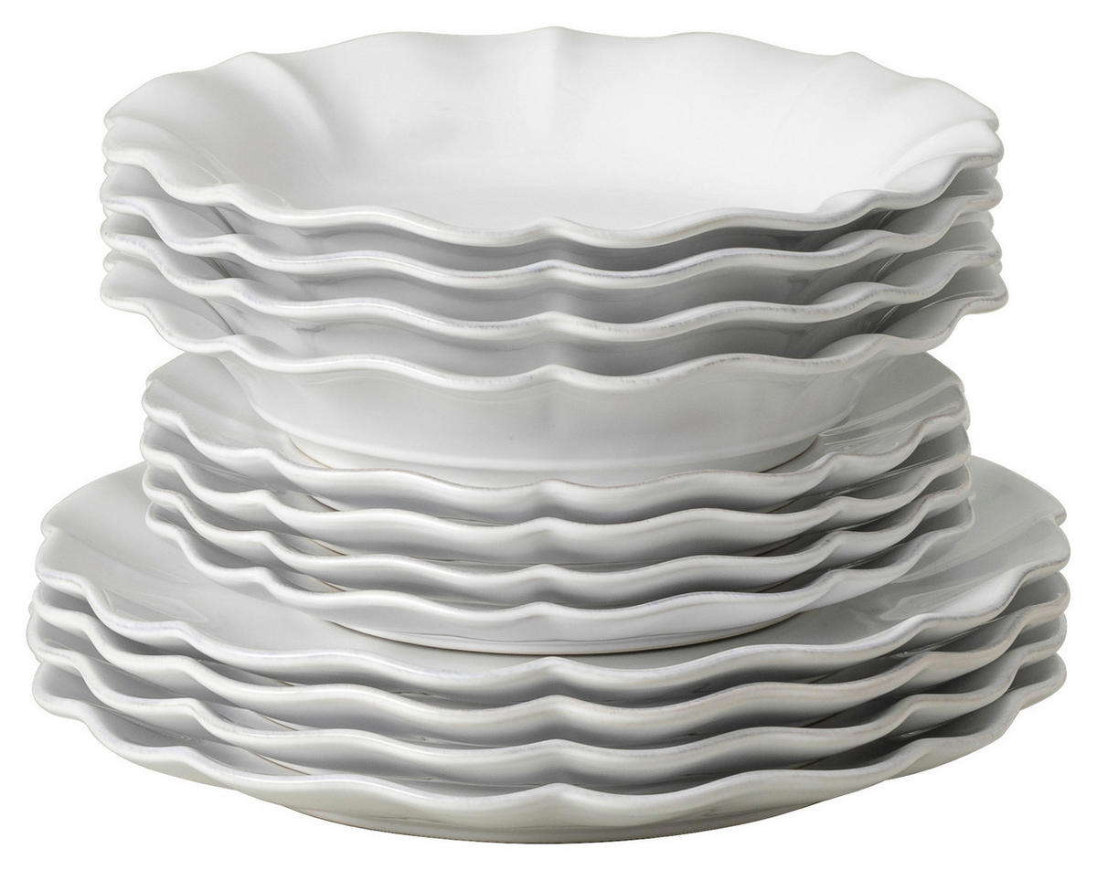 KOMBISERVICE Weiß ROSA 12-teilig 4 Personen  - Weiß, Basics, Keramik - Costa Nova