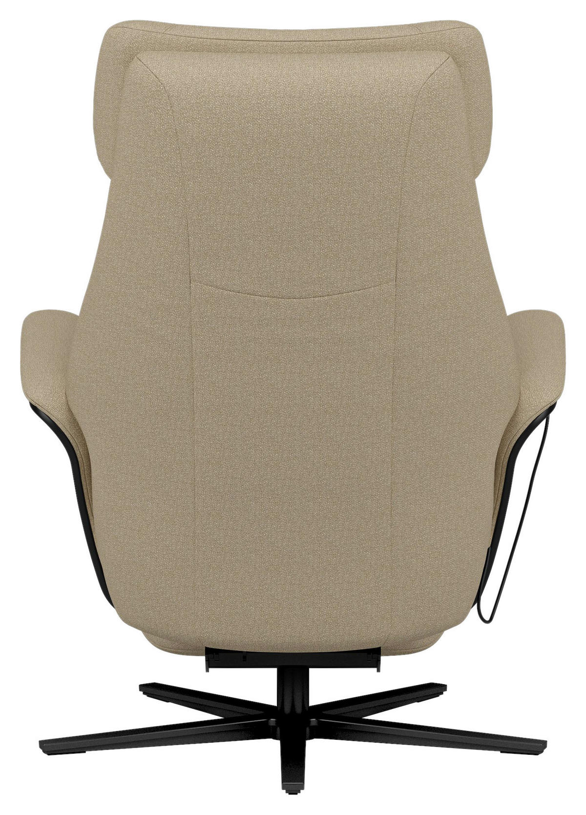 RELAXSESSEL Flachgewebe Relaxfunktion, Kopfteilverstellung, Fußteilverstellung, Rücken echt    - Beige/Schwarz, Design, Holz/Textil (86/116/87cm) - Stressless