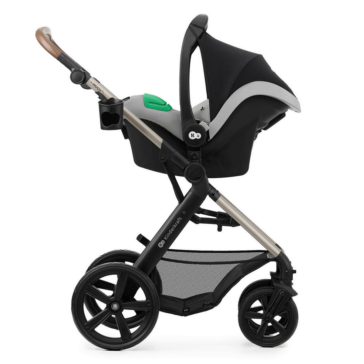 KINDERWAGENSET Moov 2 3in1 EVA WHEELS  - Schwarz/Grau, Basics, Textil/Metall (60/86,5/106cm) - Kinderkraft