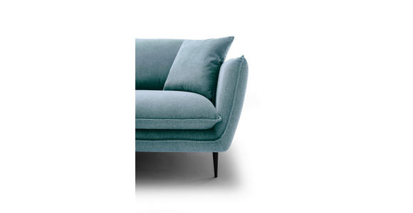 ECKSOFA  in Webstoff Blaugrau  196/304 cm  - Blaugrau/Schwarz, KONVENTIONELL, Textil/Metall (196/304cm) - Hom`in