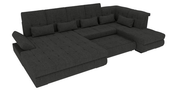 WOHNLANDSCHAFT Graphitfarben Struktur  - Schwarz/Graphitfarben, KONVENTIONELL, Kunststoff/Textil (191/363/212cm) - Carryhome