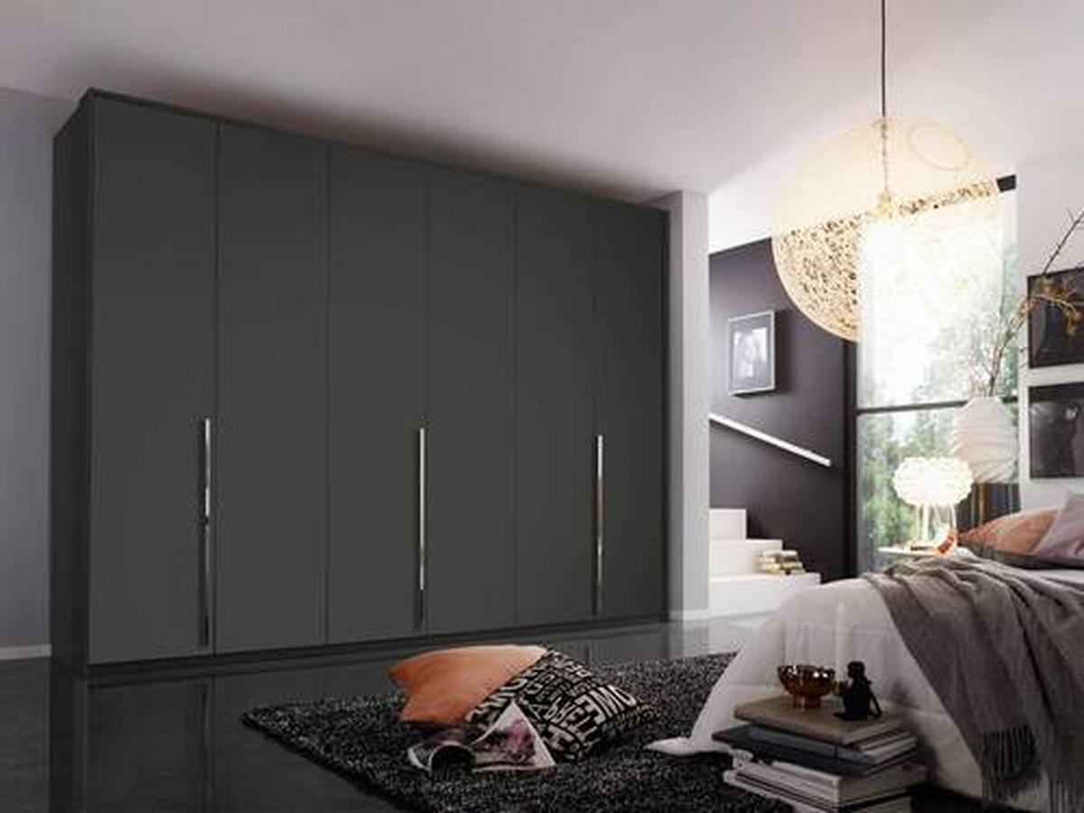 DREHTÜRENSCHRANK 301/223/60 cm 6-türig Graphitfarben  - Chromfarben/Graphitfarben, Design, Holzwerkstoff/Metall (301/223/60cm) - home24