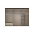 SCHWEBETÜRENSCHRANK 301/223/68 cm 3-türig Champagner  - Champagner/Schwarz, KONVENTIONELL, Glas/Holzwerkstoff (301/223/68cm) - Novel