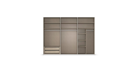 SCHWEBETÜRENSCHRANK 301/223/68 cm 3-türig Champagner  - Champagner/Schwarz, KONVENTIONELL, Glas/Holzwerkstoff (301/223/68cm) - Novel