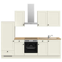 KÜCHENBLOCK 270 cm   in Weiß, Eichefarben  - Eichefarben/Schwarz, MODERN, Holzwerkstoff/Metall (270cm) - Nobilia