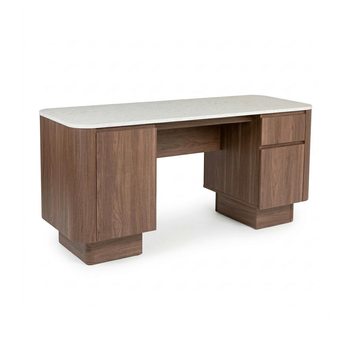 SCHREIBTISCH  Weiß, Walnussfarben  - Walnussfarben/Weiß, KONVENTIONELL, Holzwerkstoff (160/75/59cm) - MID.YOU
