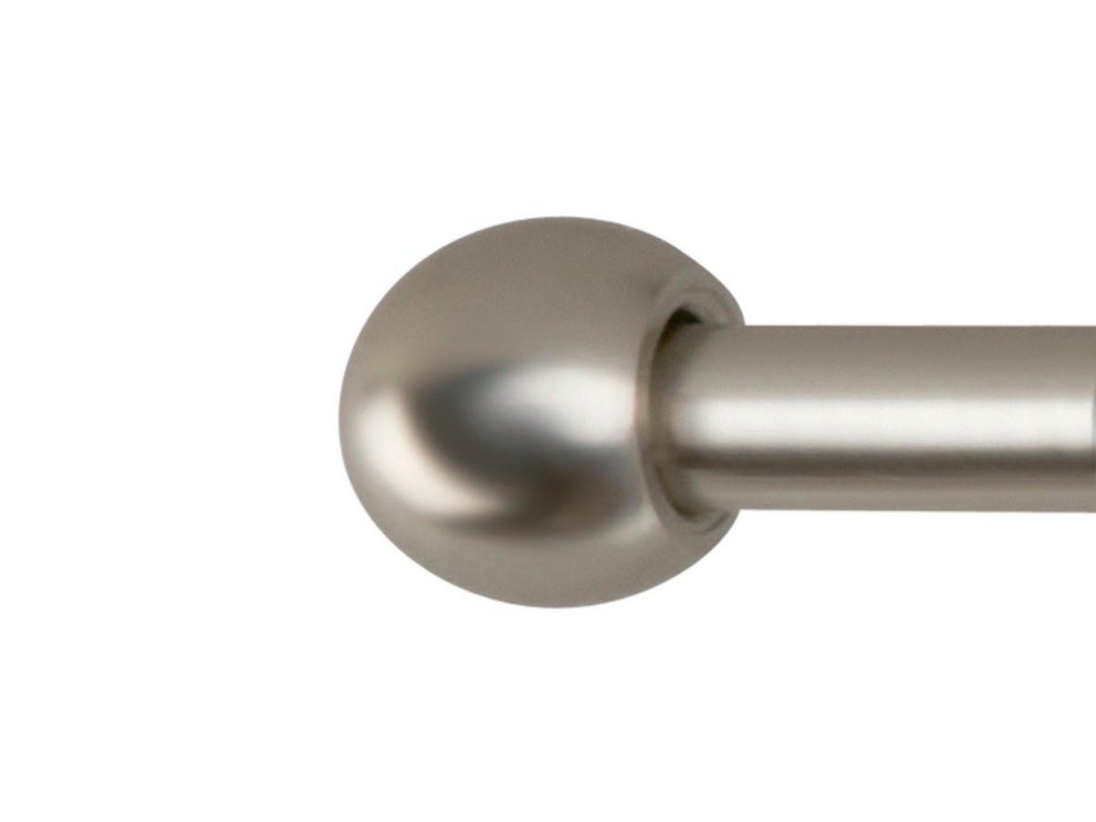 VORHANGSTANGENSET   - Grau Hochglanz, Basics, Metall (120/8/3.3cm)