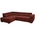 ECKSOFA in Chenille Rostfarben  205/284 cm  - Rostfarben/Schwarz, Design, Kunststoff/Textil (205/284cm) - Xora