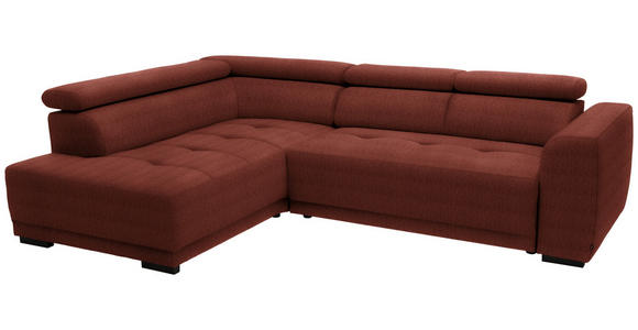 ECKSOFA in Chenille Rostfarben 205/284 cm - Rostfarben/Schwarz, Design, Kunststoff/Textil (205/284cm) - Xora