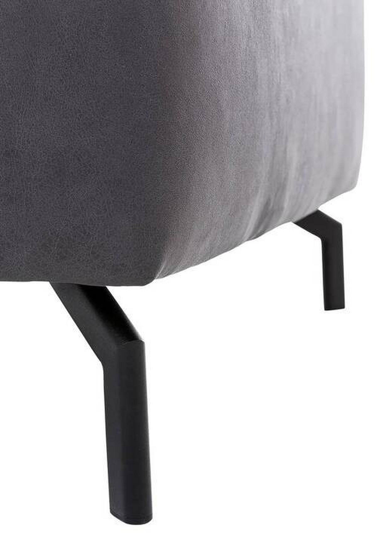 ECKSOFA in Mikrofaser Dunkelgrau  - Dunkelgrau/Schwarz, Modern, Textil/Metall (233/305cm) - Trendmanufaktur