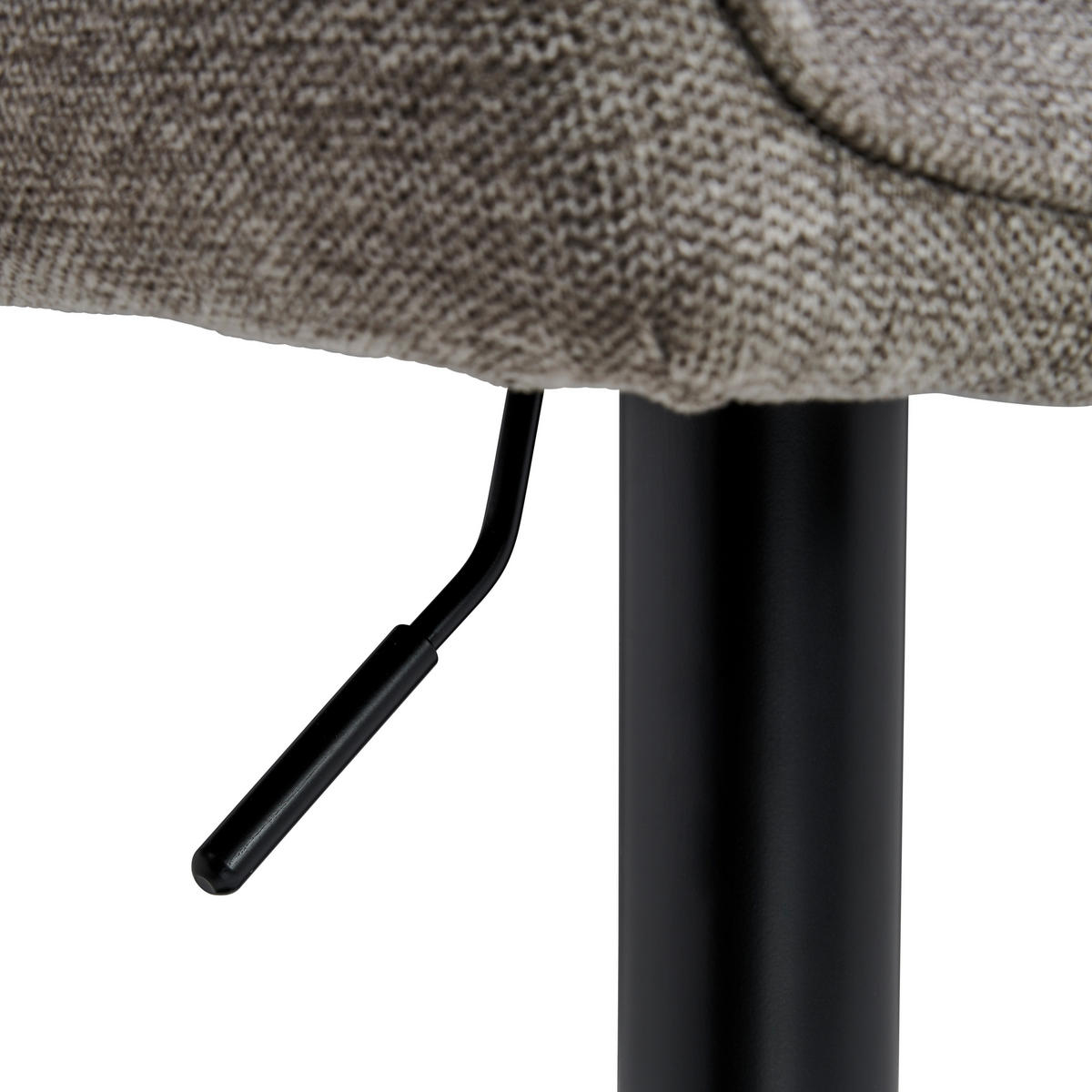 BARHOCKER Metall, Textil Schwarz, Hellbraun  - Hellbraun/Schwarz, Modern, Textil/Metall (55/91.5-113/52cm) - Livetastic