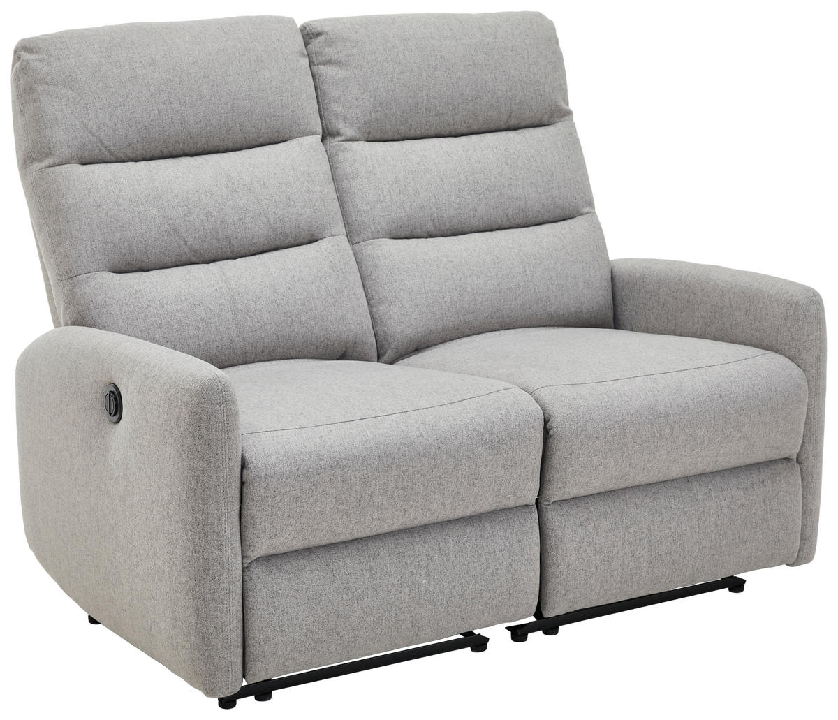 2-SITZER-SOFA Webstoff Hellgrau  - Hellgrau/Schwarz, Design, Kunststoff/Textil (134/105/94cm) - Carryhome