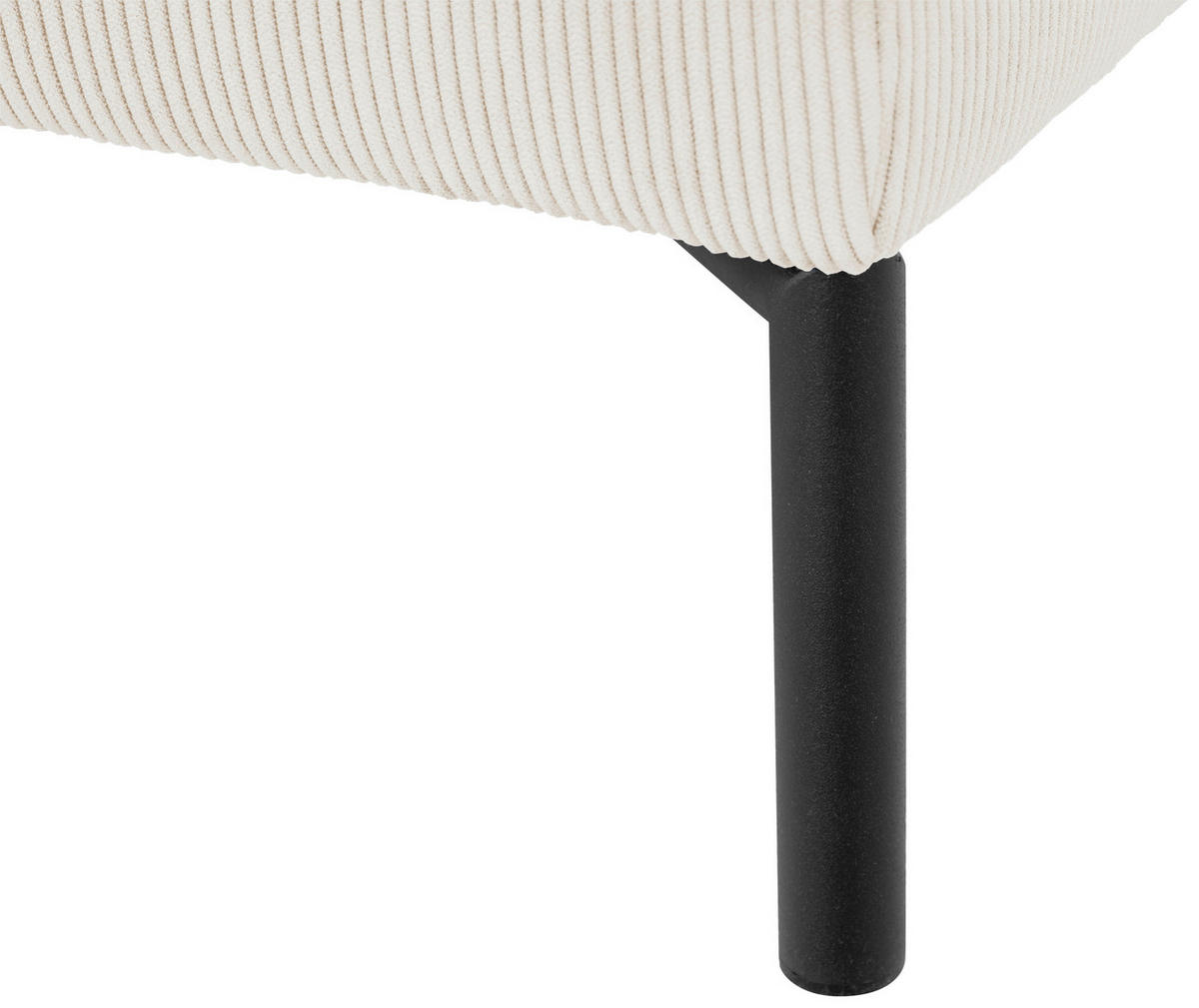 ECKSOFA ERNO Beige Cord  - Beige/Schwarz, Design, Textil/Metall (262/183cm) - MID.YOU