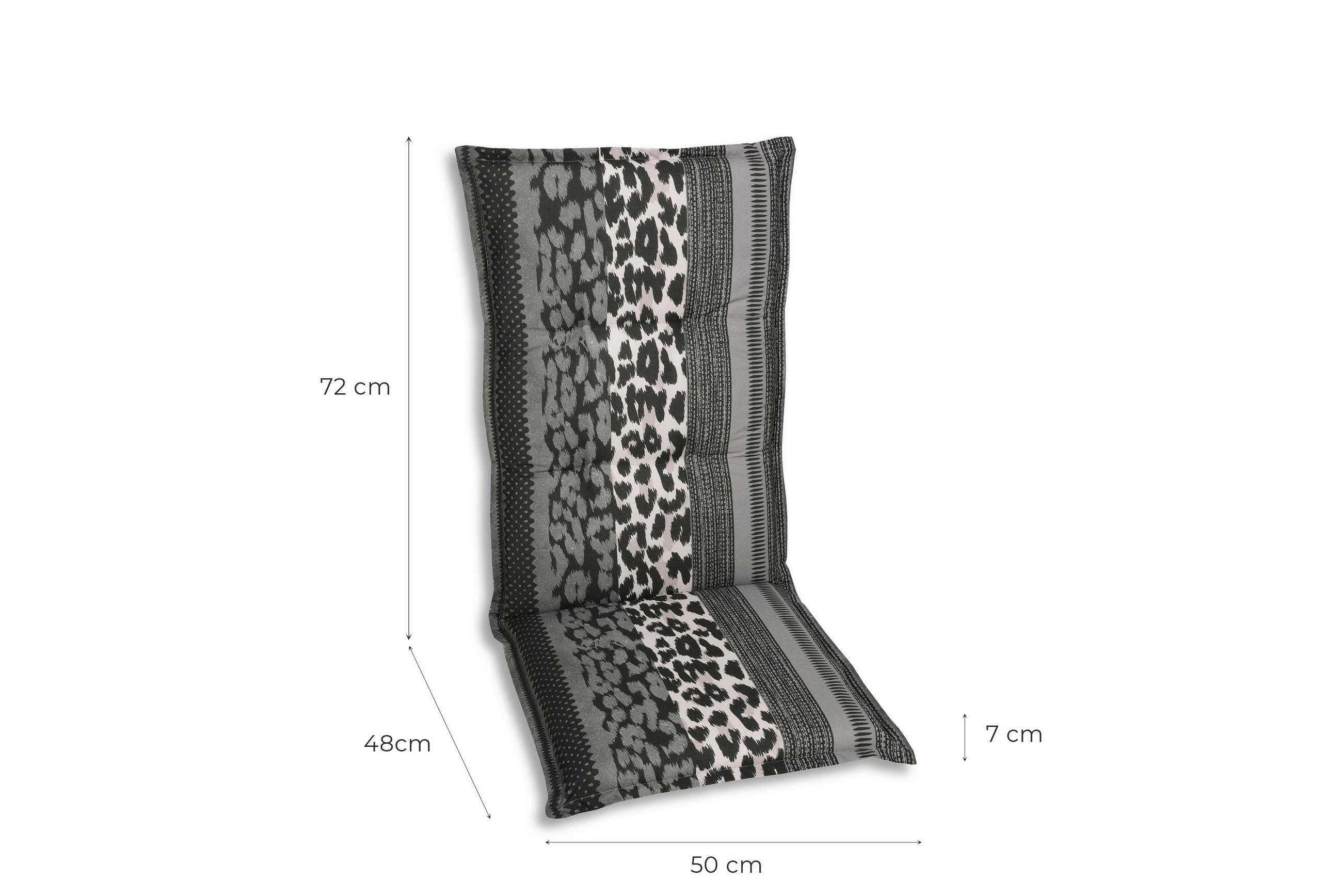 SESSELAUFLAGENSET in Anthrazit Animalprint  - Anthrazit, Basics, Textil (50/7/120cm)