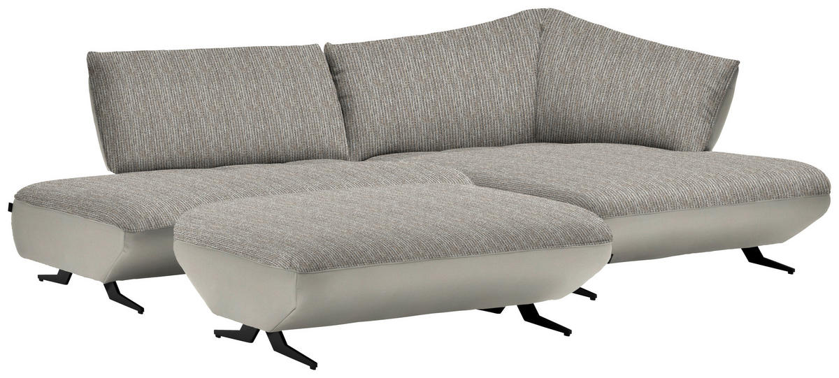 ECKSOFA in Webstoff, Struktur Naturfarben, Sandfarben  - Sandfarben/Anthrazit, Design, Textil/Metall (265/172cm) - Joop!
