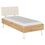 BETT 90/200 cm  in Eiche Artisan  - Champagner/Eiche Artisan, Design, Holzwerkstoff/Textil (90/200cm) - Carryhome