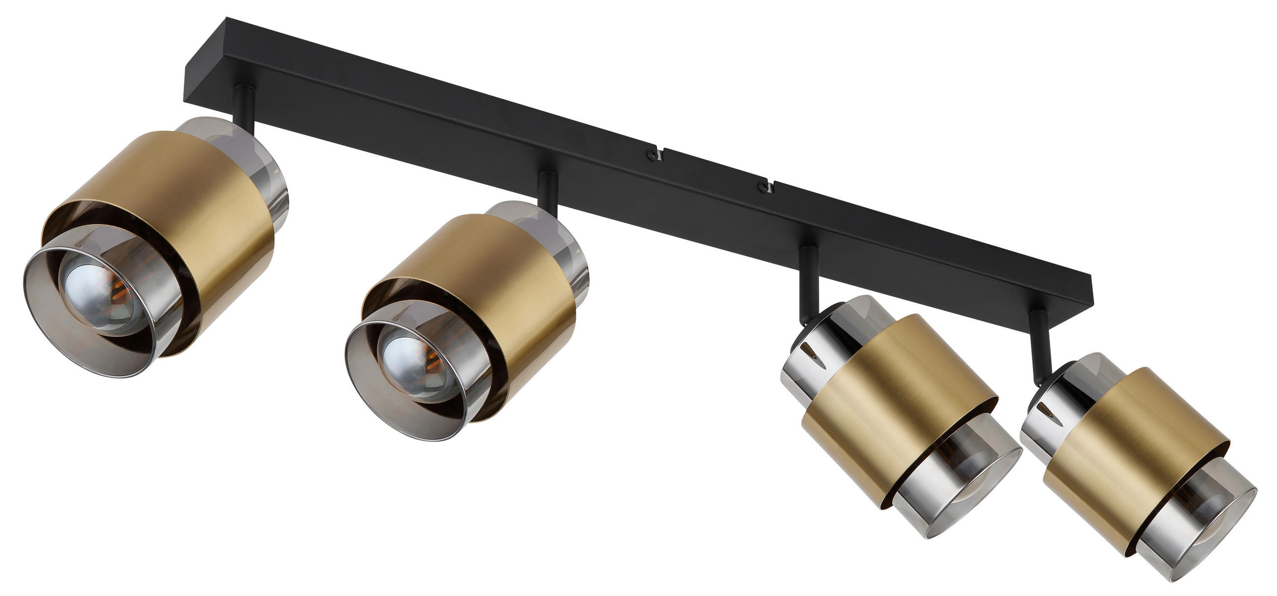 STRAHLER 65/10/12,5 cm   - Messingfarben/Schwarz, Design, Glas/Metall (65/10/12,5cm) - Globo