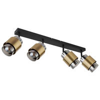 STRAHLER 65/10/12,5 cm   - Messingfarben/Schwarz, Design, Glas/Metall (65/10/12,5cm) - Globo