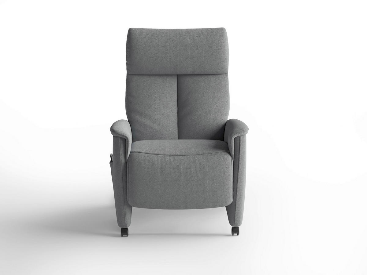 RELAXSESSEL TV CREMONA COMFORT E S1 Flachgewebe Kopfteilverstellung, Fußteilverstellung, Rücken echt    - Schwarz/Grau, Basics, Kunststoff/Textil (76/110/84cm) - Sit & More