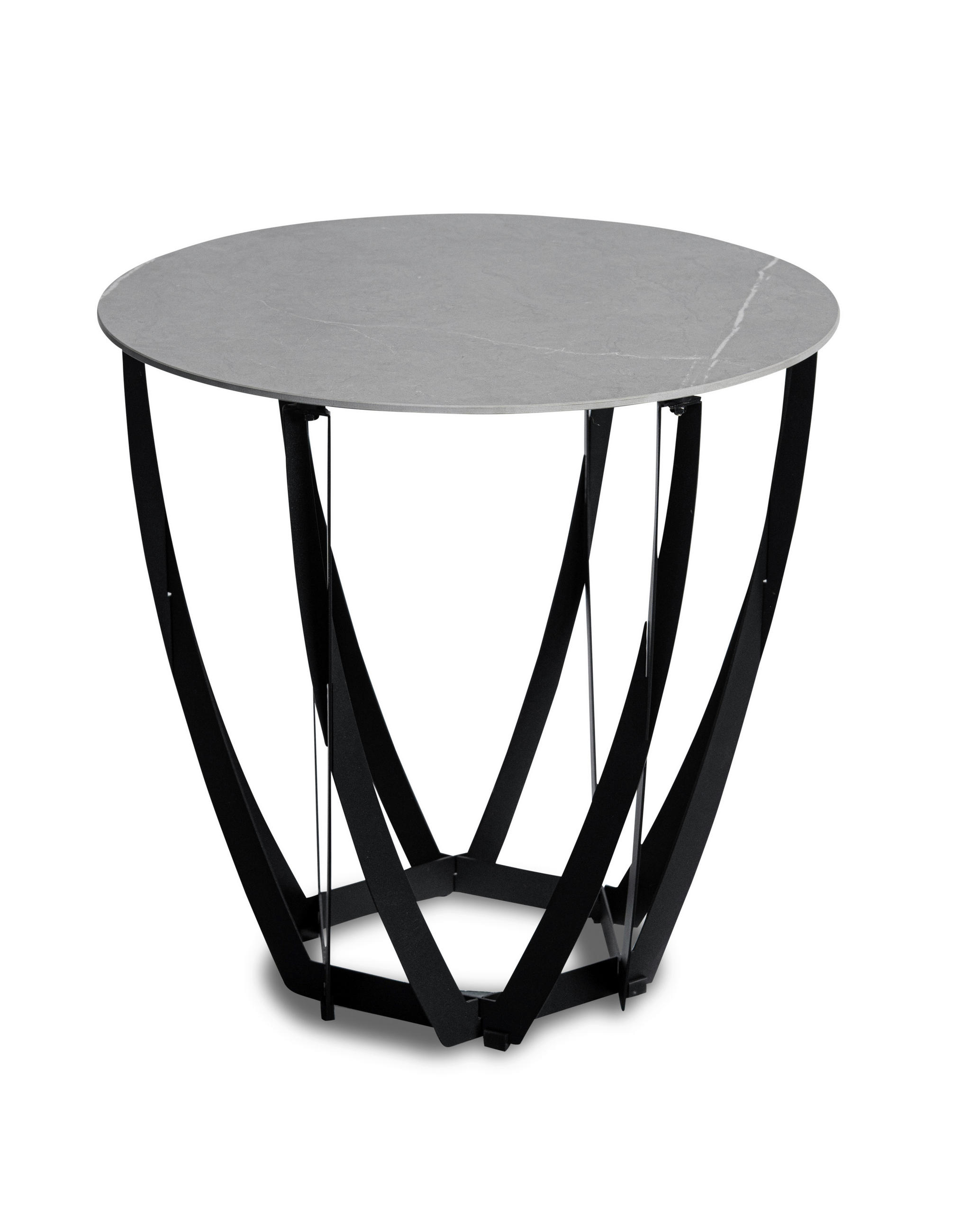 BEISTELLTISCH 50/50/50 cm Grau, Schwarz rund  - Schwarz/Grau, Basics, Stein/Metall (50/50/50cm) - Xora