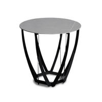 BEISTELLTISCH 50/50/50 cm Grau, Schwarz rund  - Schwarz/Grau, Basics, Stein/Metall (50/50/50cm) - Xora