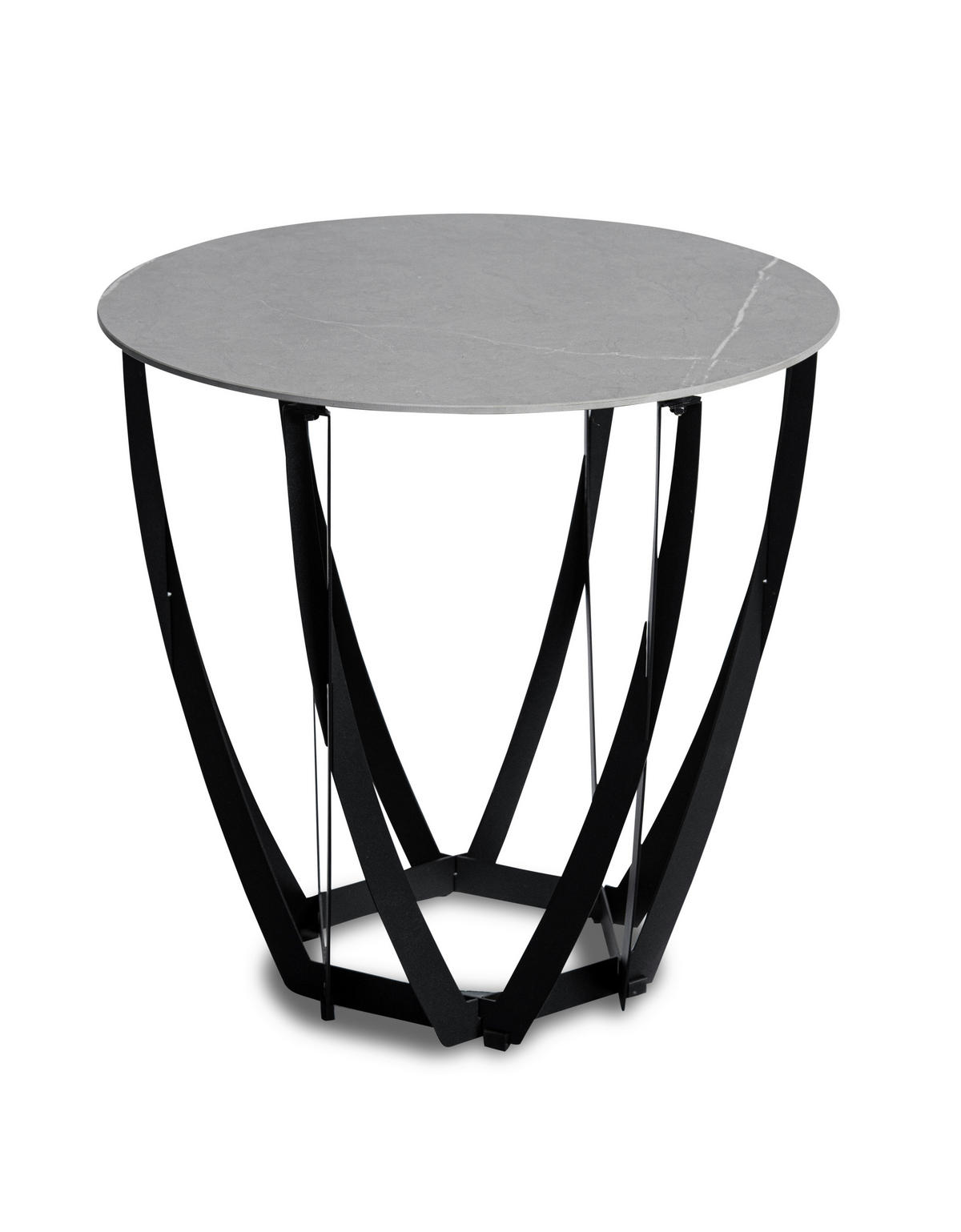 BEISTELLTISCH 50/50/50 cm Grau, Schwarz rund  - Schwarz/Grau, Basics, Stein/Metall (50/50/50cm) - Xora