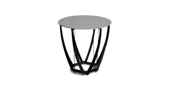 BEISTELLTISCH 50/50/50 cm Grau, Schwarz rund  - Schwarz/Grau, Basics, Stein/Metall (50/50/50cm) - Xora