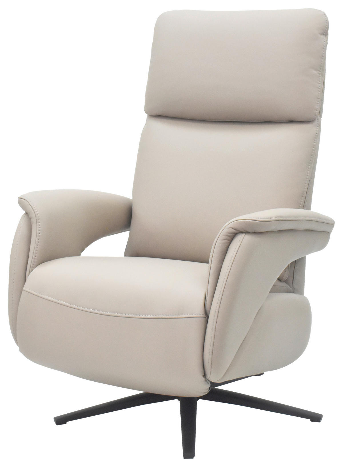 RELAXSESSEL Jessica beschichtet Kombination Echtleder/Lederlook    - Hellgrau/Schwarz, Design, Leder/Textil (74/100/89cm) - Cantus