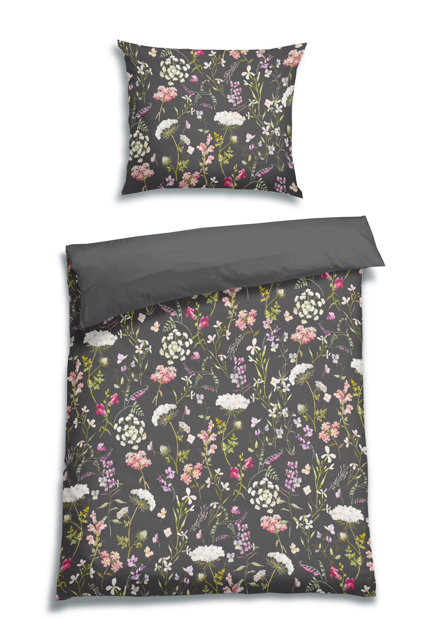 BETTWÄSCHE Satin 140/220 cm  - Schwarz, Design, Textil (140/220cm) - Florella