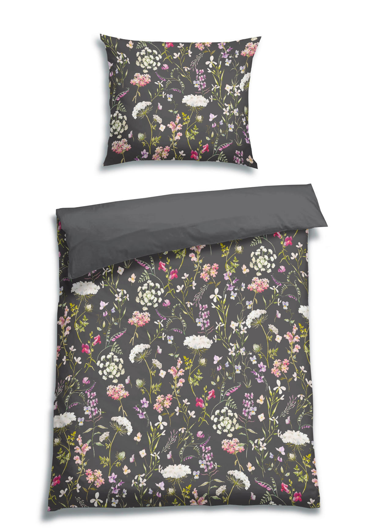 BETTWÄSCHE Satin 140/220 cm  - Schwarz, Design, Textil (140/220cm) - Florella