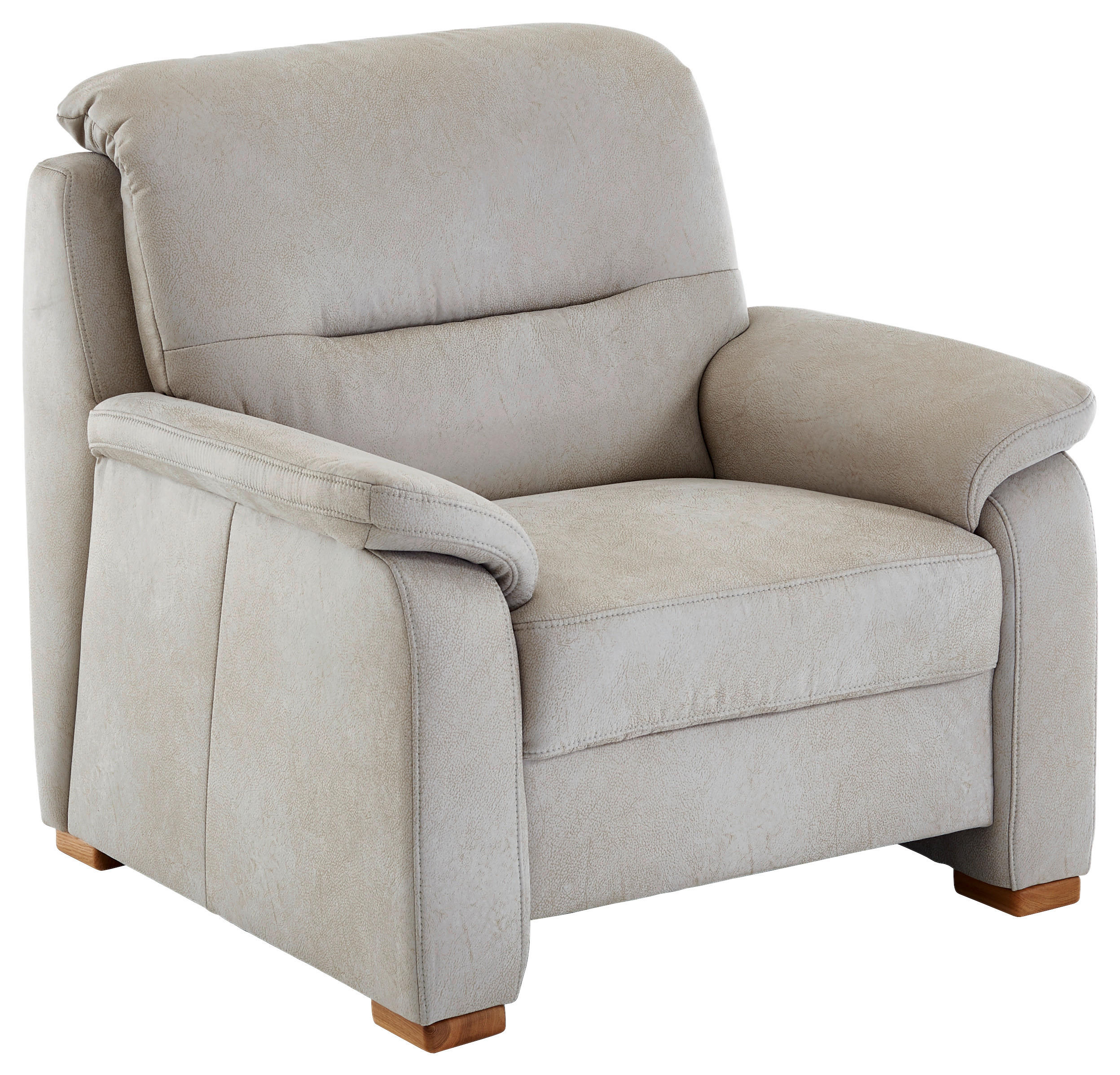 FERNSEHSESSEL Mikrofaser Hellgrau  - Eiche Bianco/Hellgrau, Design, Holz/Textil (100/92/95cm) - Beldomo Comfort