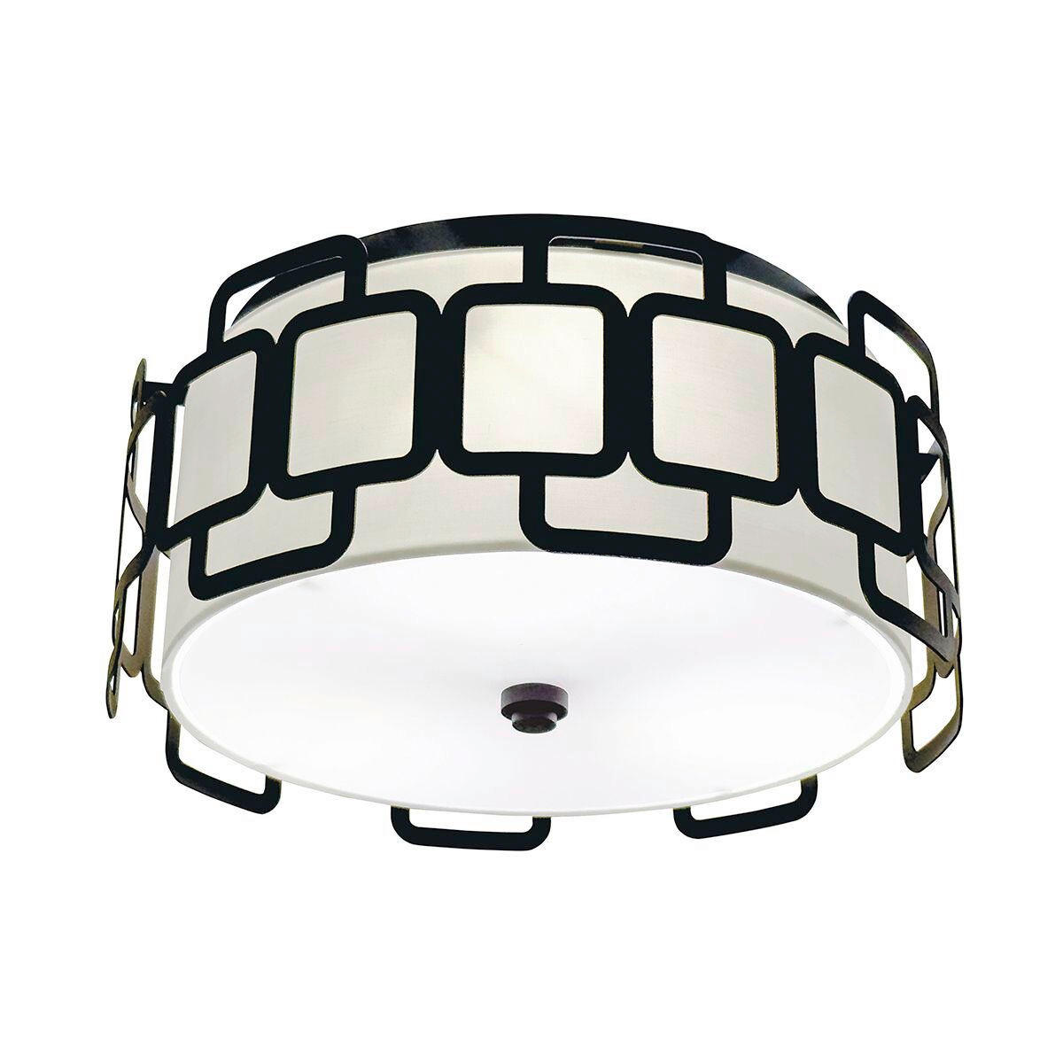 DECKENLEUCHTE Hinkley 37,9/17,8 cm  - Schwarz, Design, Textil/Metall (37,9/17,8cm) - Elstead Lighting