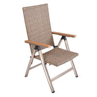 GARTENSTUHL Aluminium Champagner, Graubraun  - Champagner/Graubraun, Basics, Kunststoff/Metall (59/108/70cm) - Gardenson